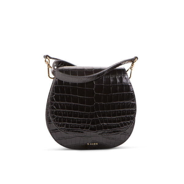 S.Joon Mini Saddle Bag - Nero Croc Leather